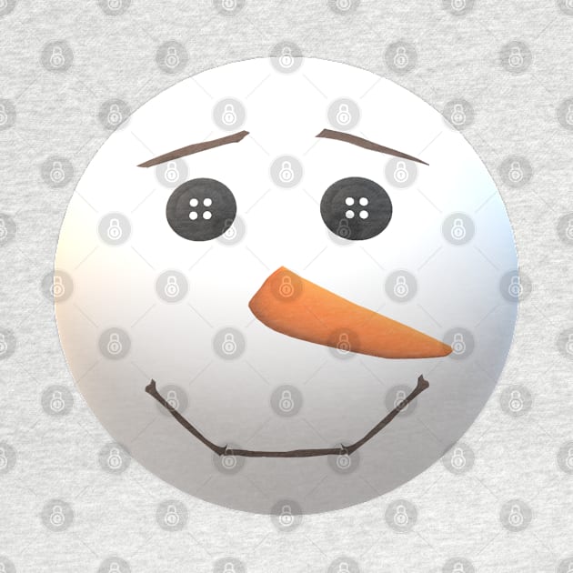 Happy Snowman Face (Green Background) by Art By LM Designs 